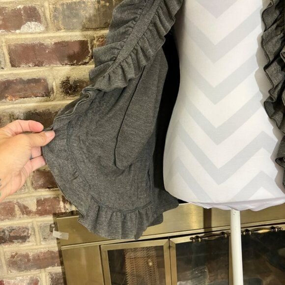 CATO - Women's Gray Ruffled Open-Front Cardigan ... - Picture 7 of 13